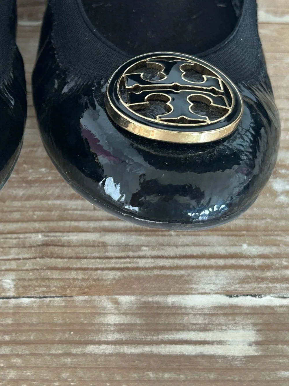 Tory Burch Caroline Wedge Patent Leather Pumps Patent Leather - Sz 8.5 VGC